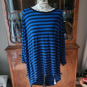 Michael Kors Black and Blue Striped Tunic